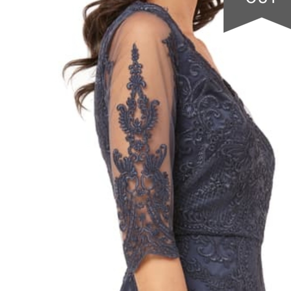 JS Collections Embroidered Mesh Blouson Gown NWT - Picture 4 of 11